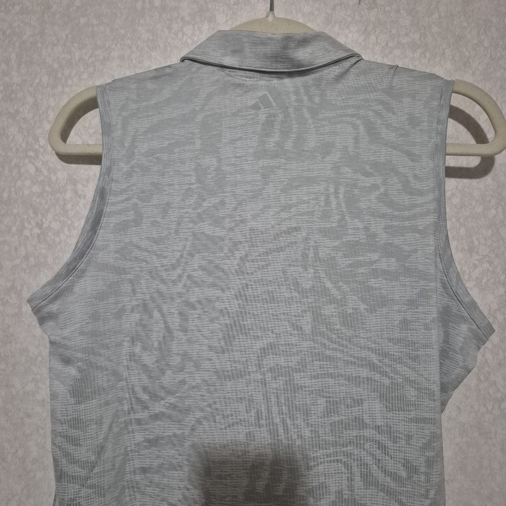 NWT ADIDAS Women's Gray Sleeveless Jacquard  Polo-ultimate Top...Size:M - Picture 8 of 11